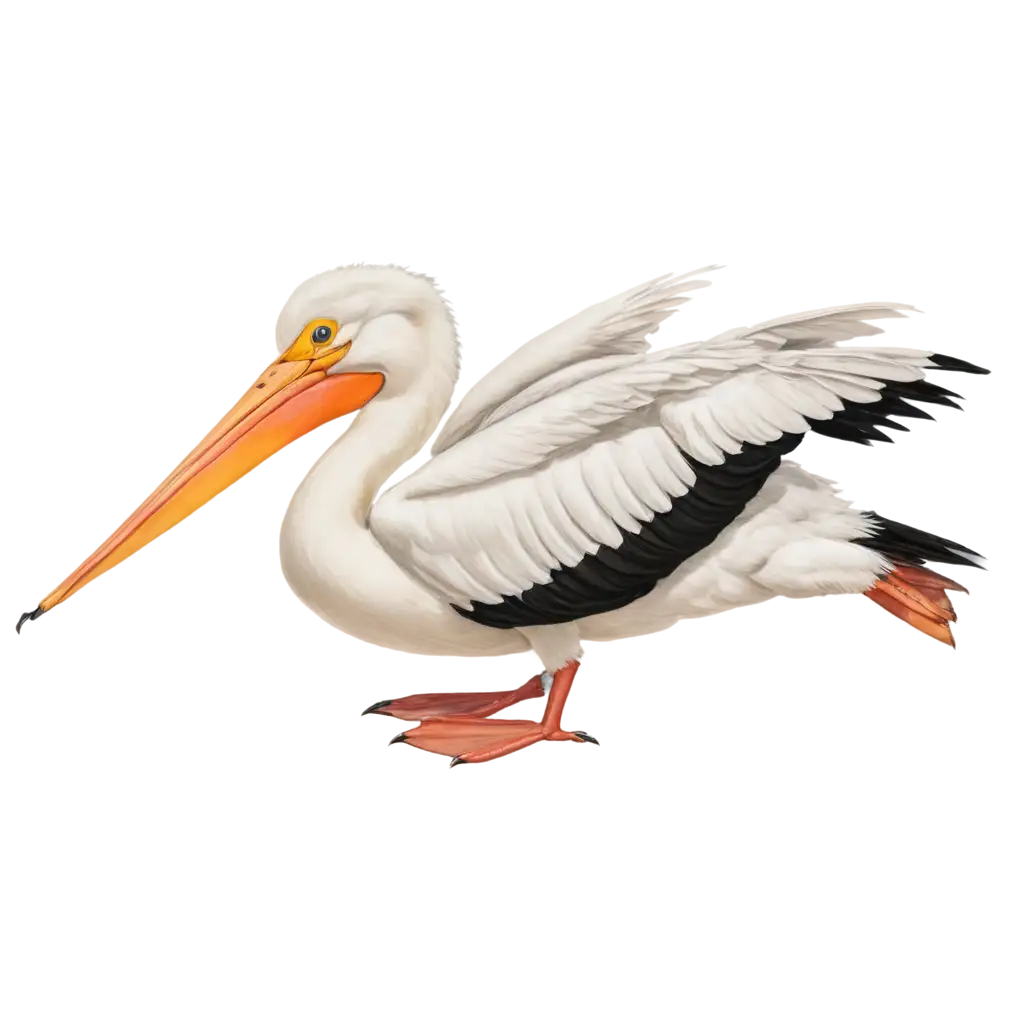 A beautiful painting of a American White Pelican bird