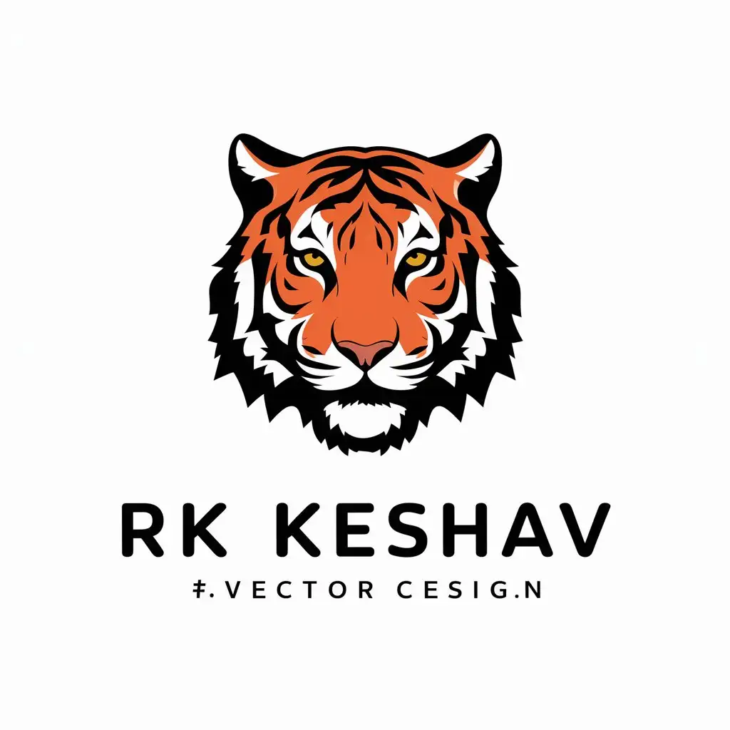 LOGO Design for RK KESHAV Tiger Symbol with Clear Background