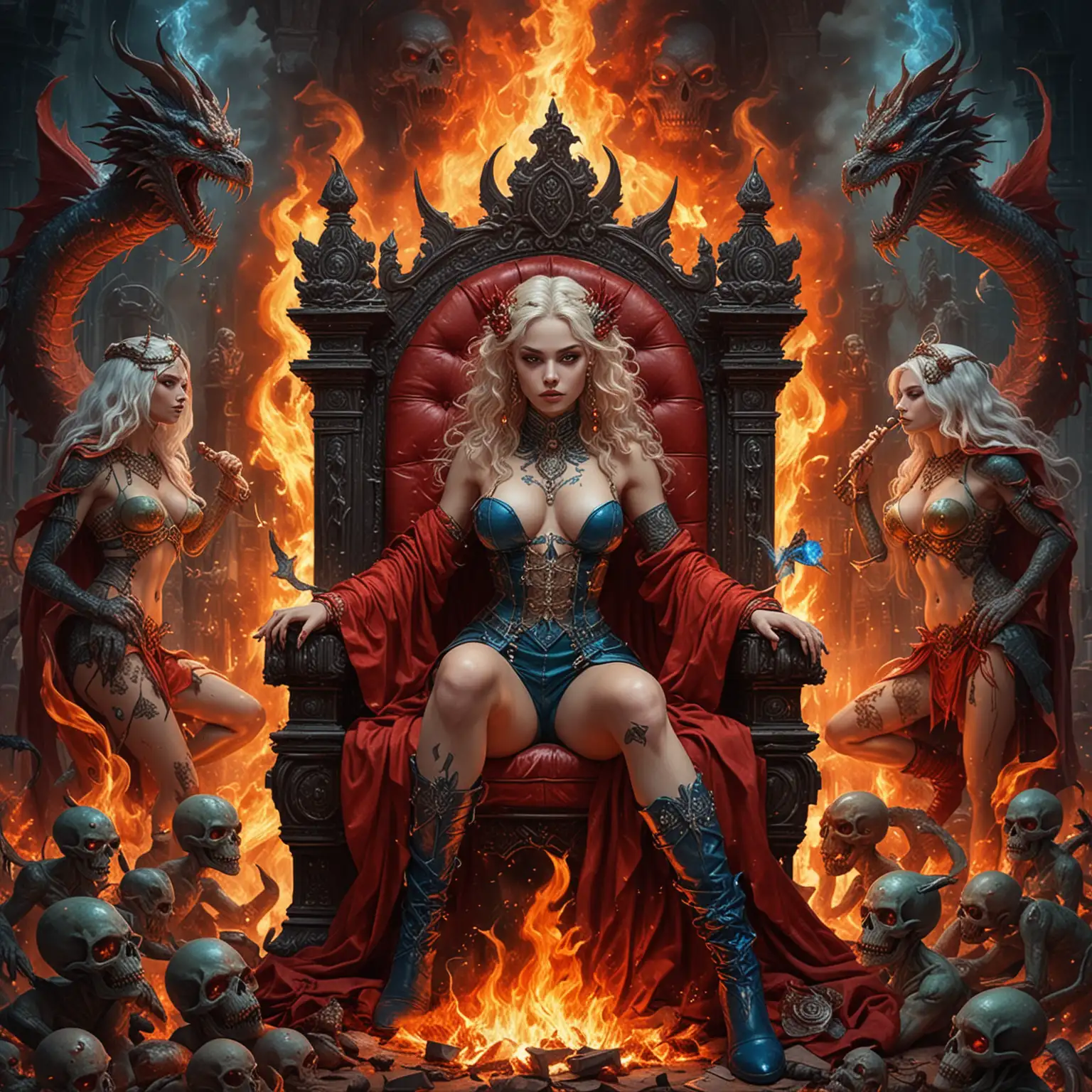 Adolescent Goddesses Commanding Fire and Fantasy