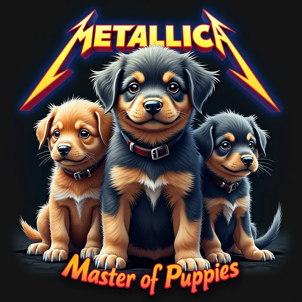 Metallica album cover Master of Puppies