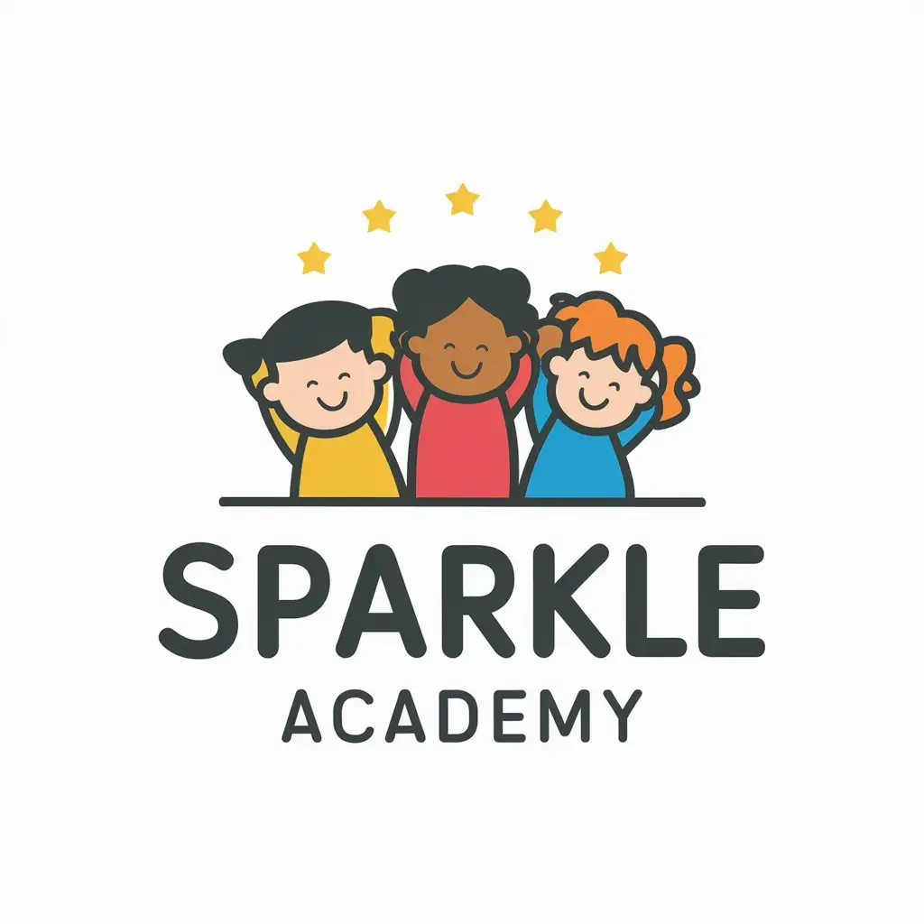 LOGO Design For Sparkle Academy Happy Children in Education Industry