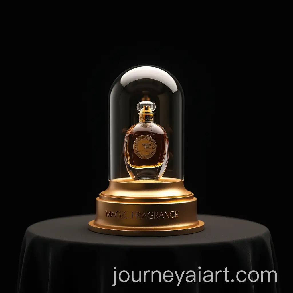 Luxury-Perfume-Bottle-Magic-Fragrance-Under-Glass-Dome-with-Gold-Pedestal