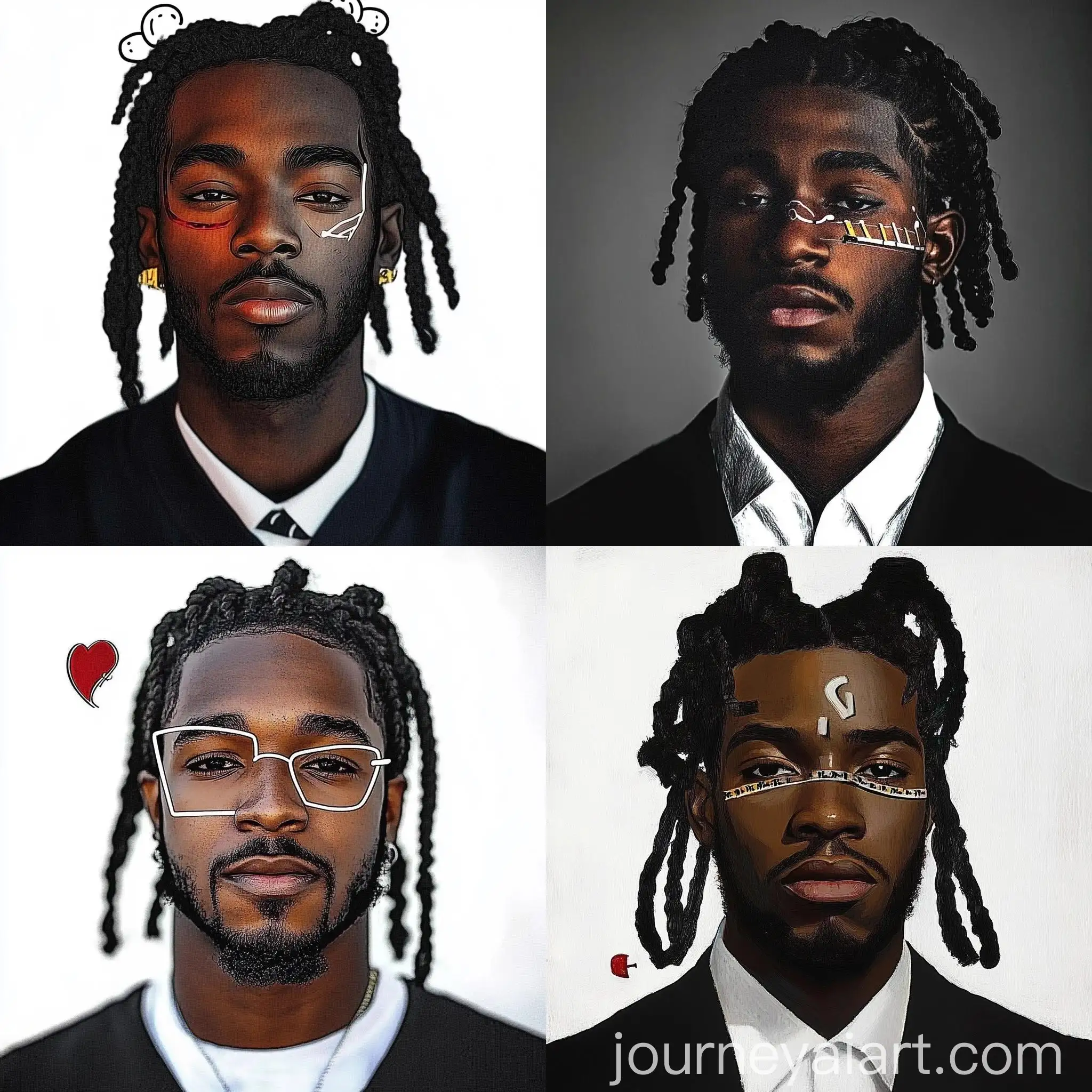 Portrait-of-a-Black-Man-with-Cornrows-Contemporary-Style