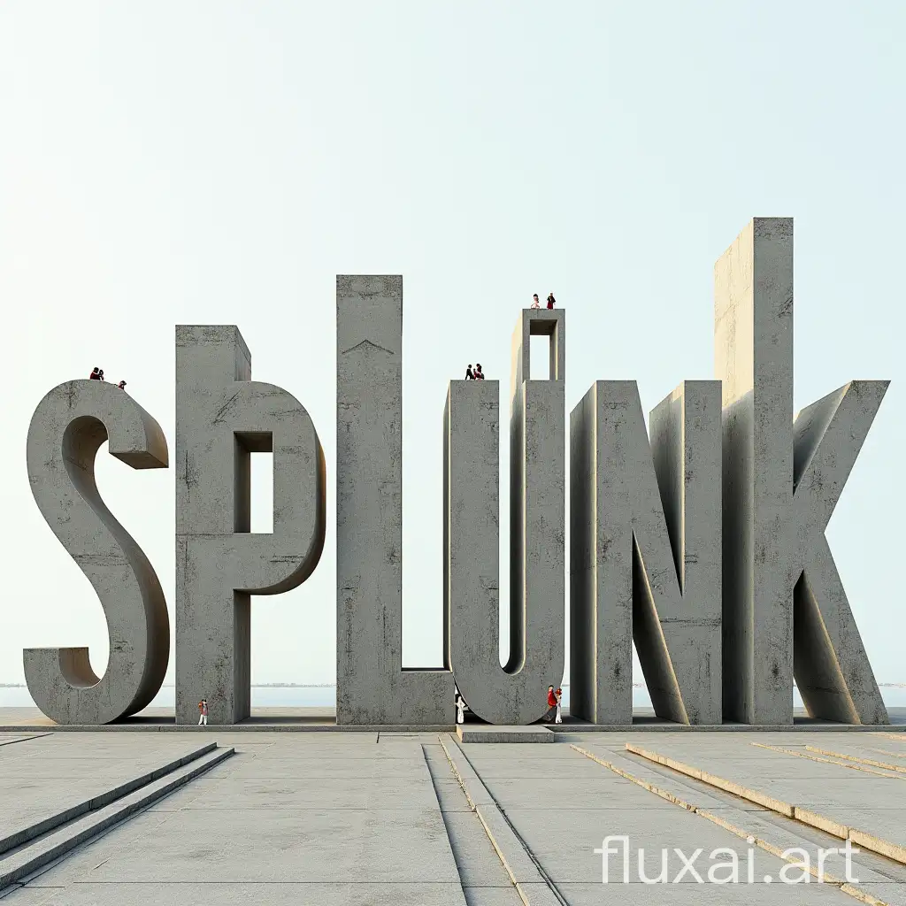 concrete buildings forming the word 'SPLUNK'