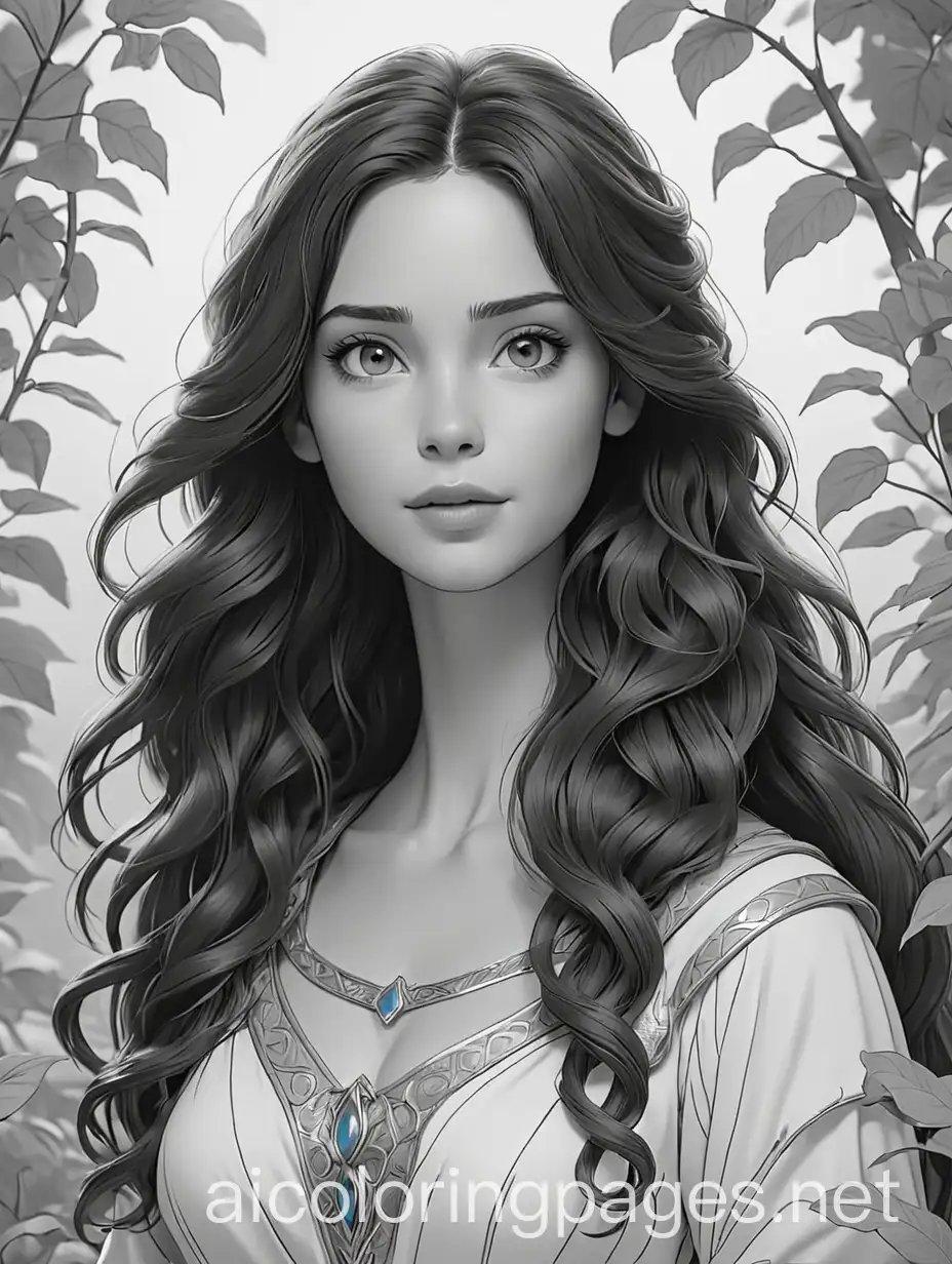 Simple-Arwen-Coloring-Page-for-Kids