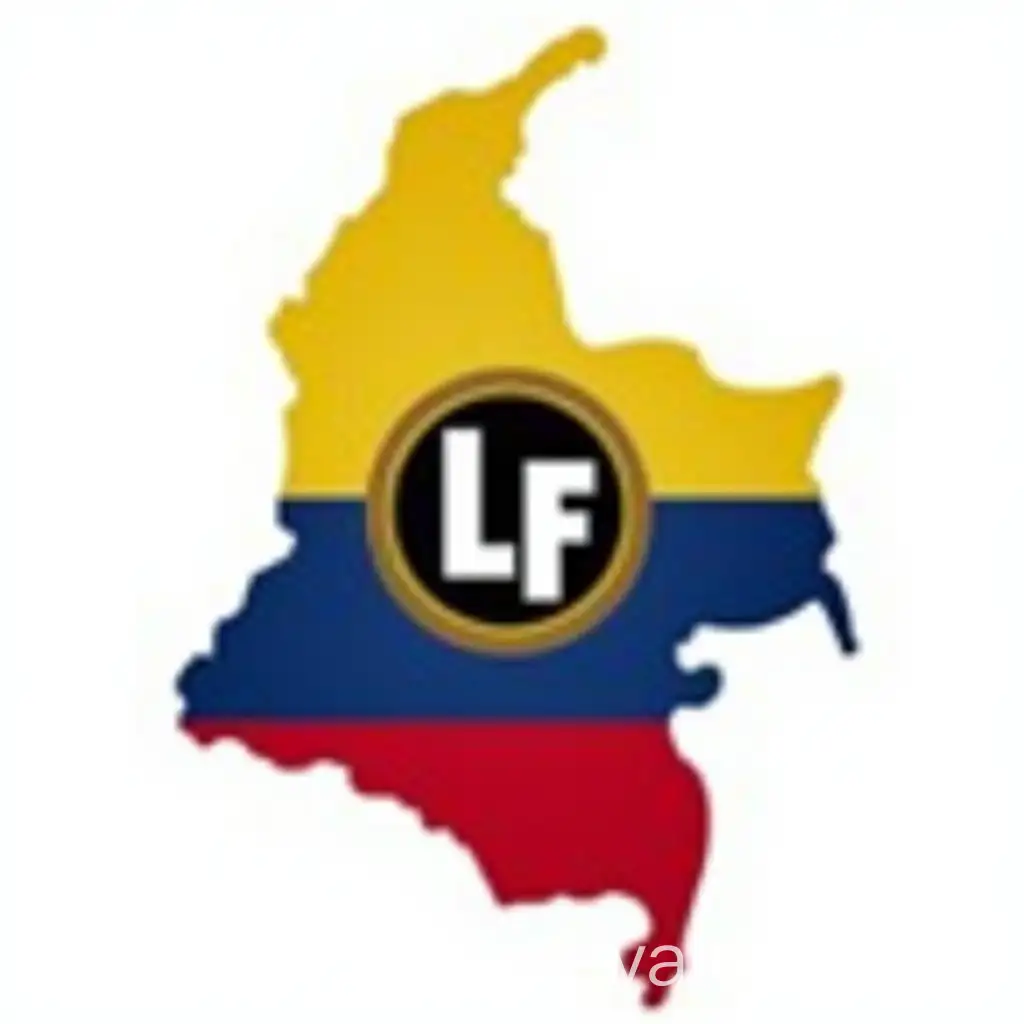 Colombia-FlagInspired-Map-with-Checkered-Design-and-LF-Letters