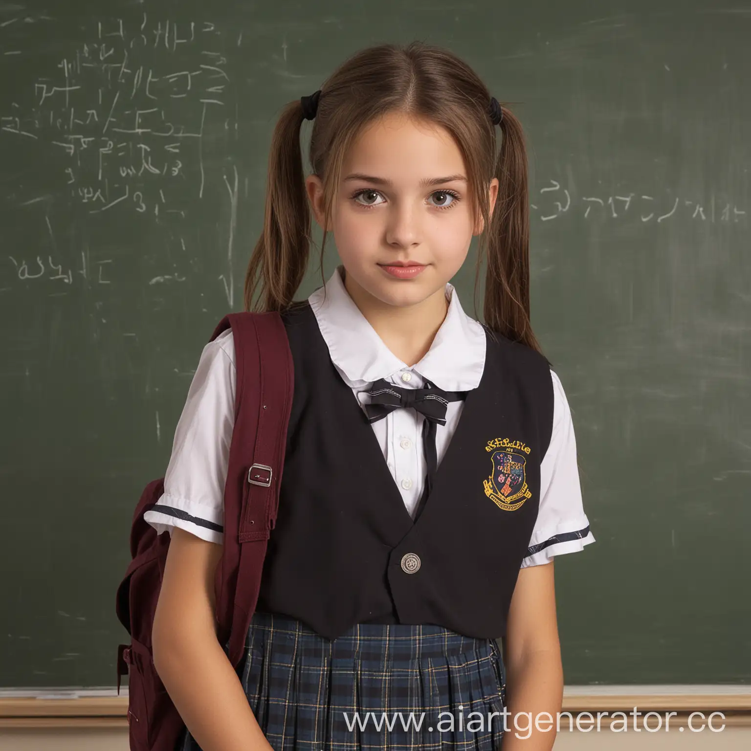 Young-Schoolgirl-Studying-with-Books-in-Classroom