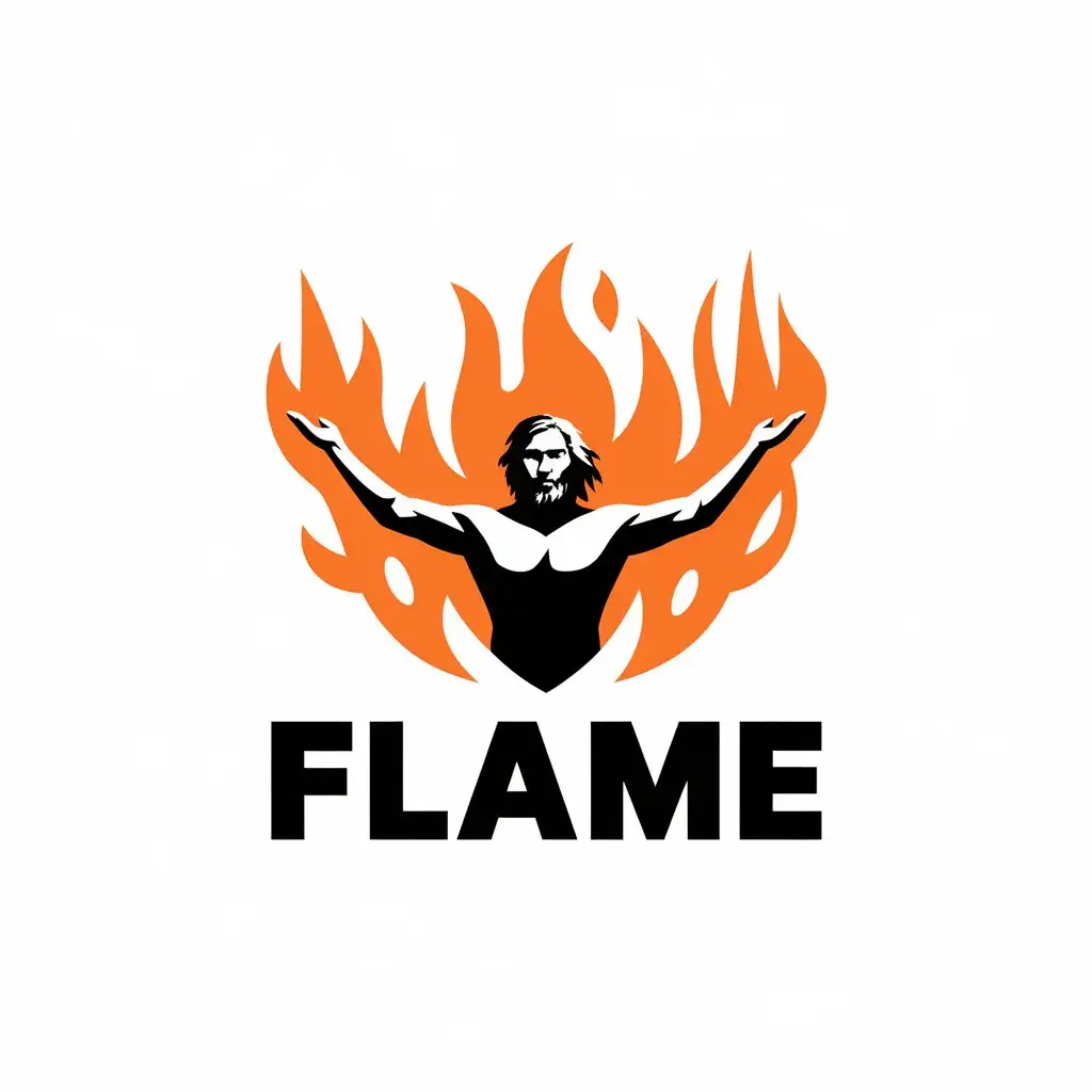 LOGO Design for Flame Man in Fire Symbol with Complex and Clear Design Elements