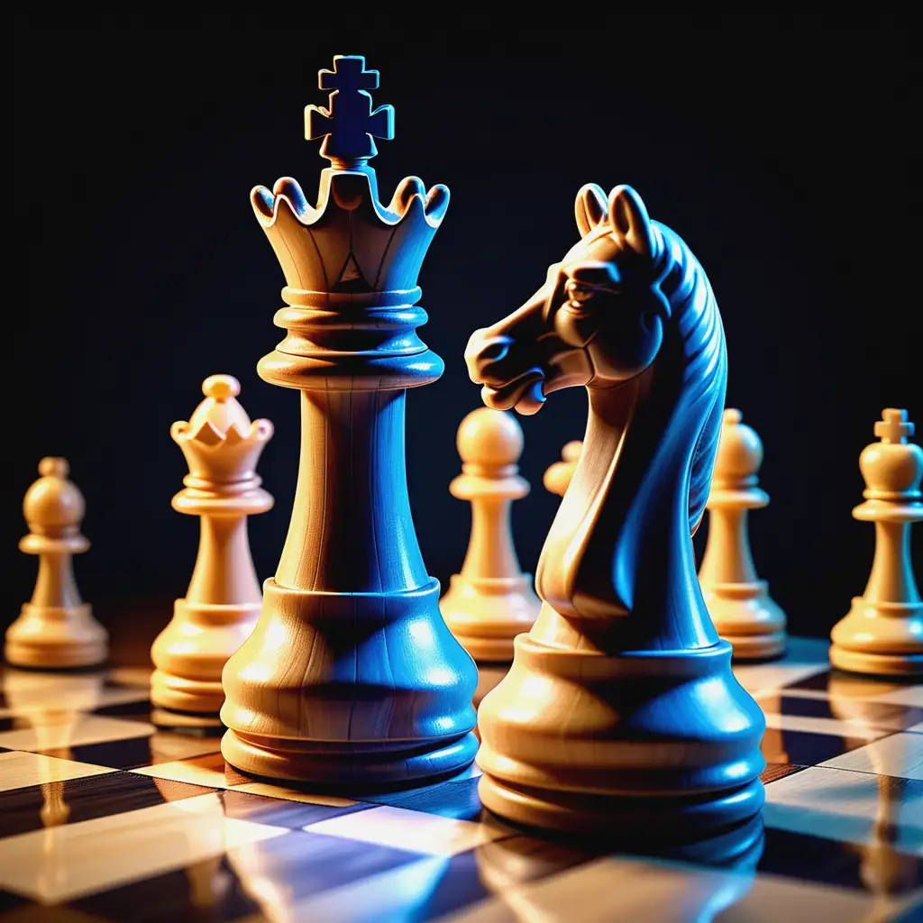 Illuminated Chess Queen in a Dynamic Game of Strategy