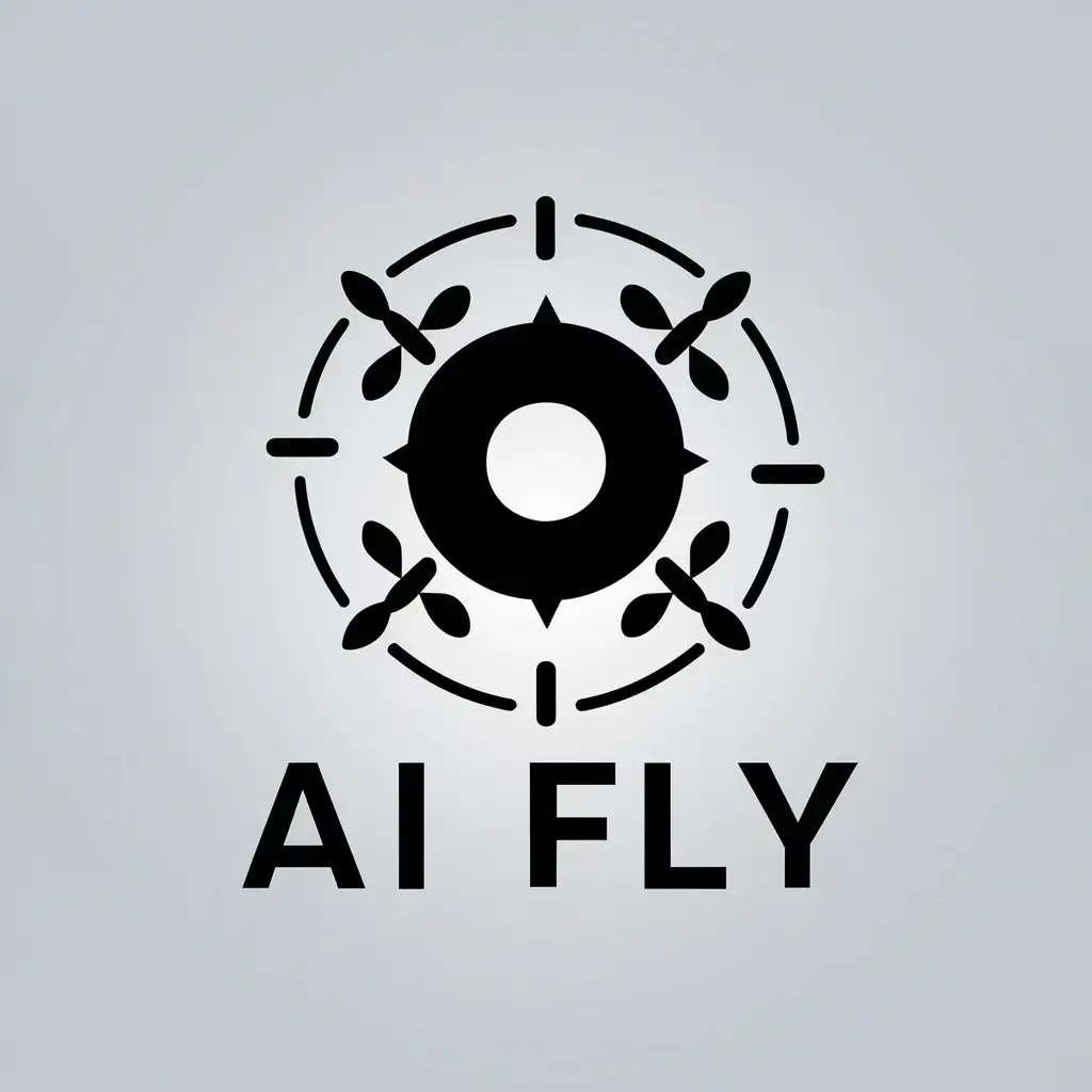 a vector logo design,with the text "AI FLY", main symbol:drone aircraft tai chi diagram,Moderate,be used in Technology industry,clear background