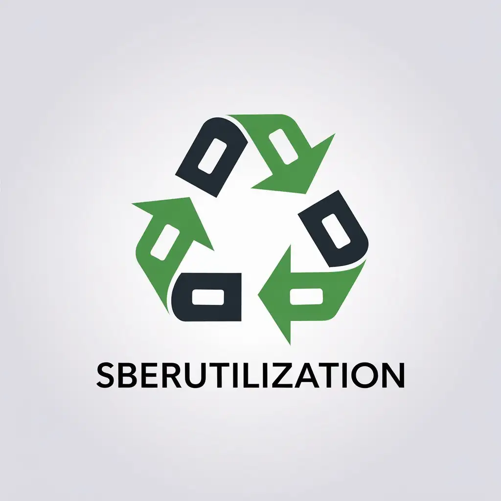 a vector logo design,with the text "Sberutilization", main symbol:Sign of recycling,Minimalistic,be used in Technology industry,clear background