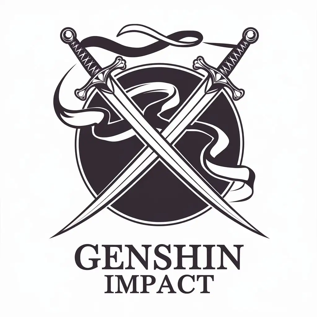 a vector logo design,with the text "Genshin Impact", main symbol:&&&,Moderate,be used in Religious industry,clear background