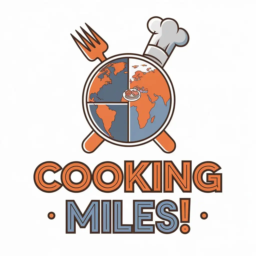 LOGO Design for Cooking Miles Modern Minimalist with Cooking and Travel Symbols