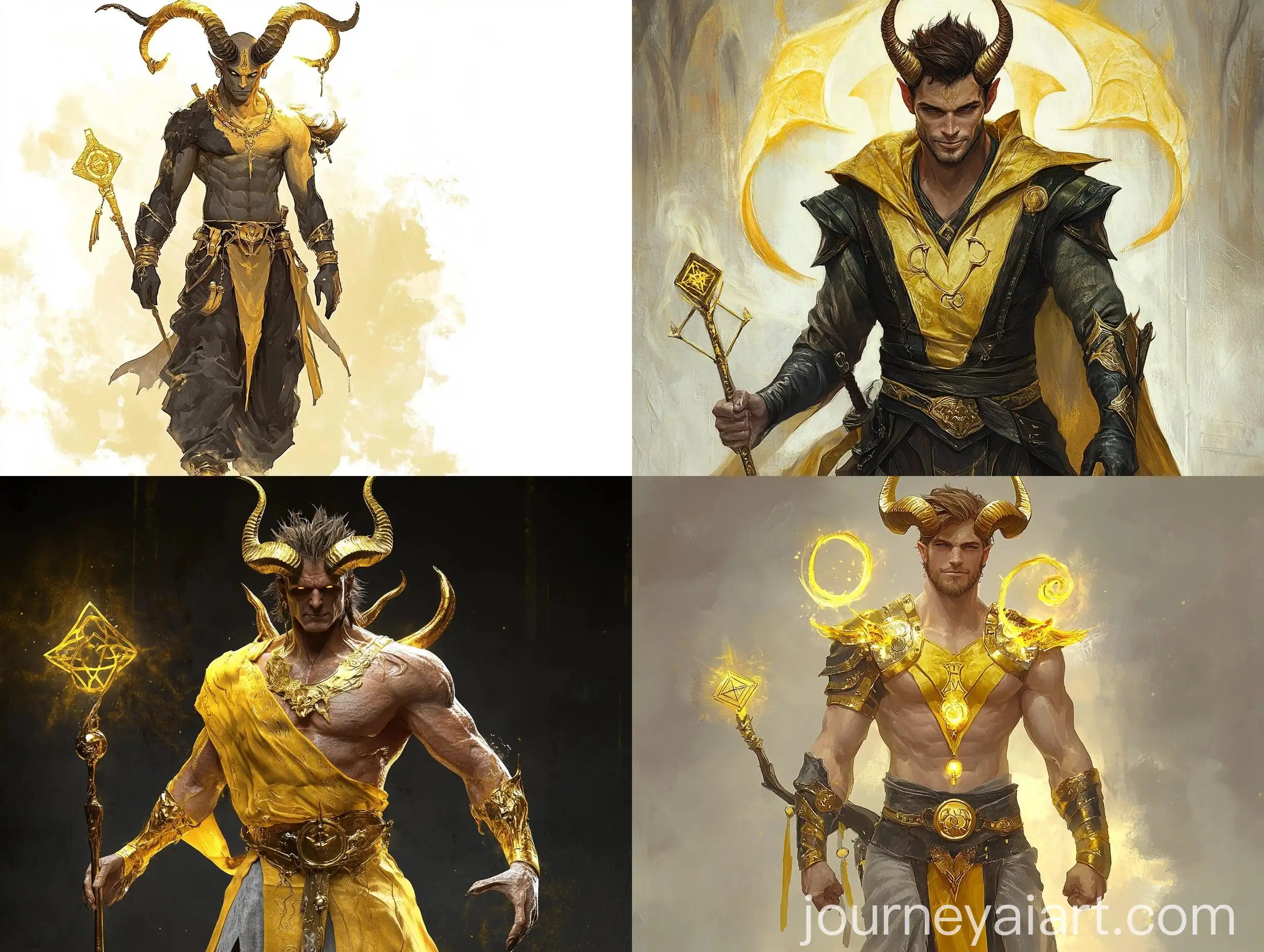 GoldenHorned-Demon-King-with-Magical-Scepter-and-Grinning-Expression