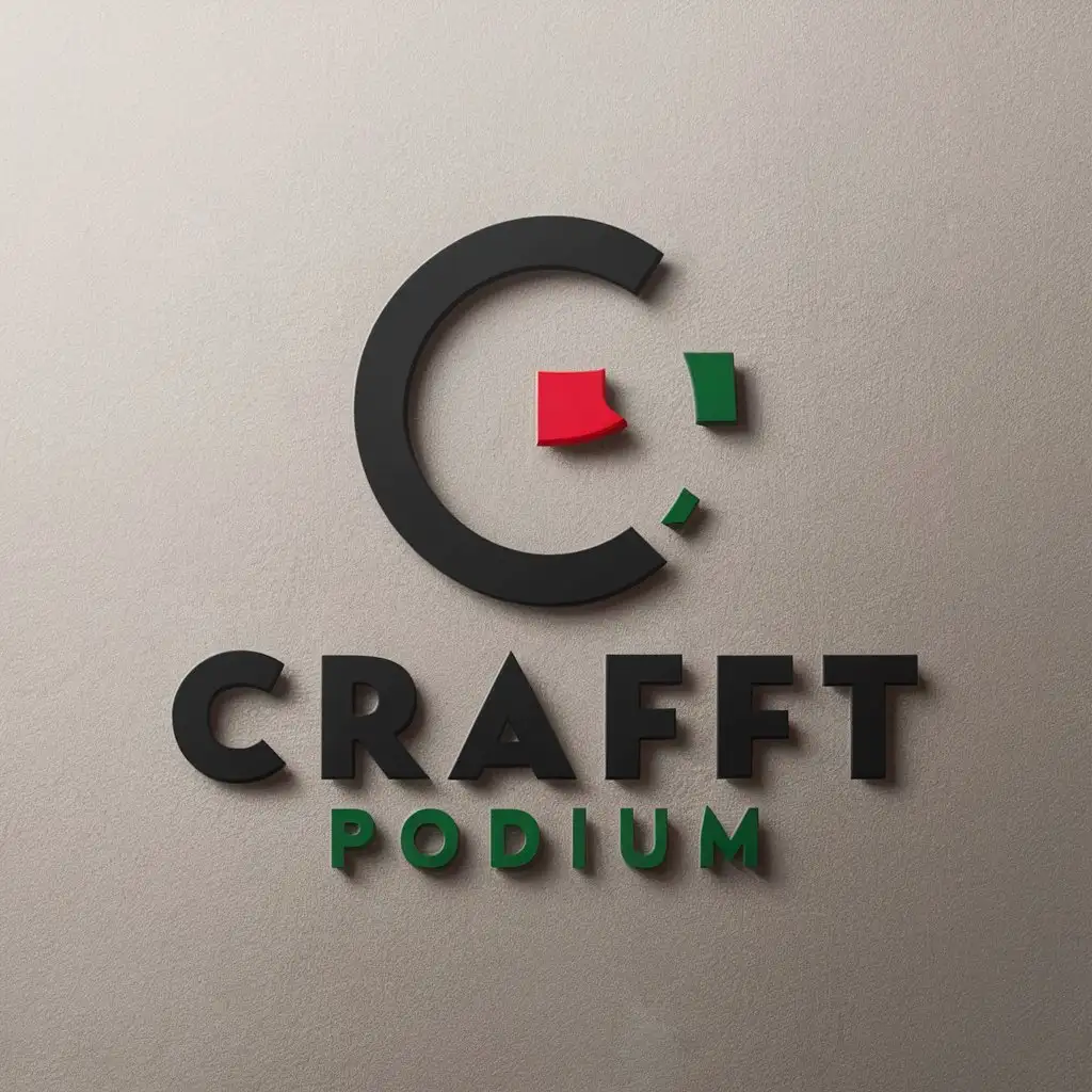 a vector logo design,with the text "Craft Podium", main symbol:C P,Moderate,be used in IT industry,clear background