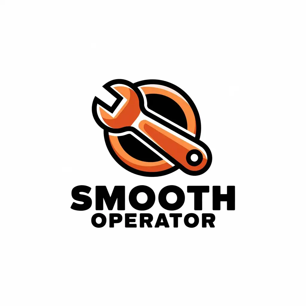 LOGO Design for Smooth Operator Orange Black with Modern Sleek Text and Icon Fusion