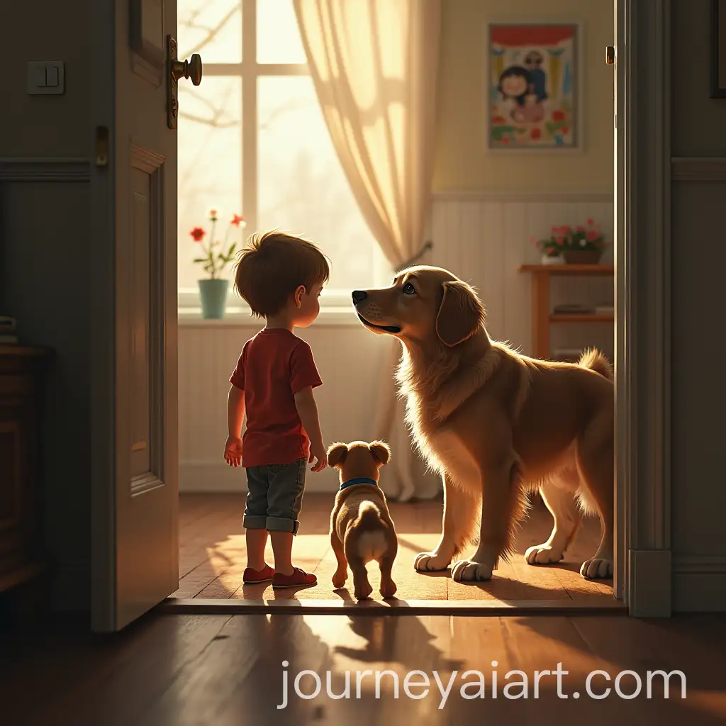 Children-Saying-Farewell-to-Their-Home-with-Their-Dog