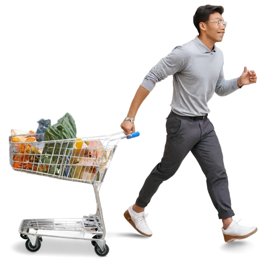 Dynamic-Running-Man-with-Shopping-Cart-Full-of-Goods-HighQuality-PNG-for-Versatile-Use