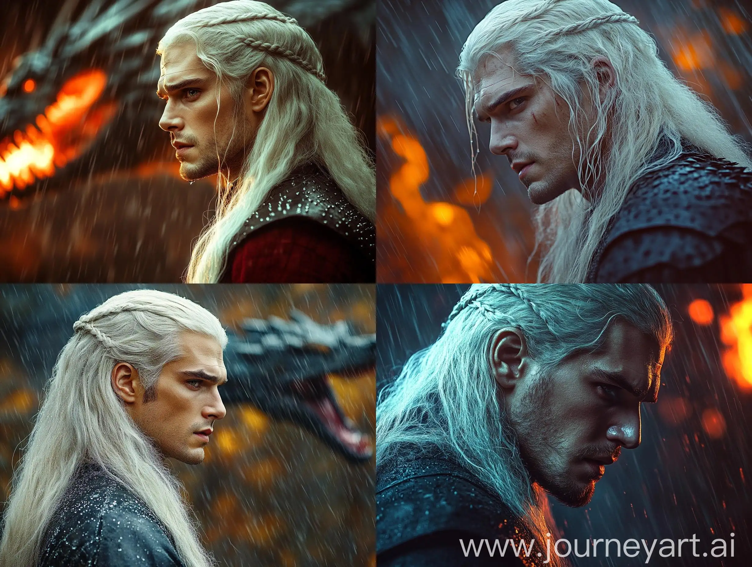 Henry-Cavill-as-Aegon-Targaryen-with-Dragon-in-Rainy-Game-of-Thrones-Scene