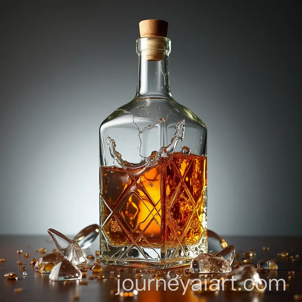 Broken-Whiskey-Glass-Bottle-Shelter-with-Inclined-Glass-Pieces