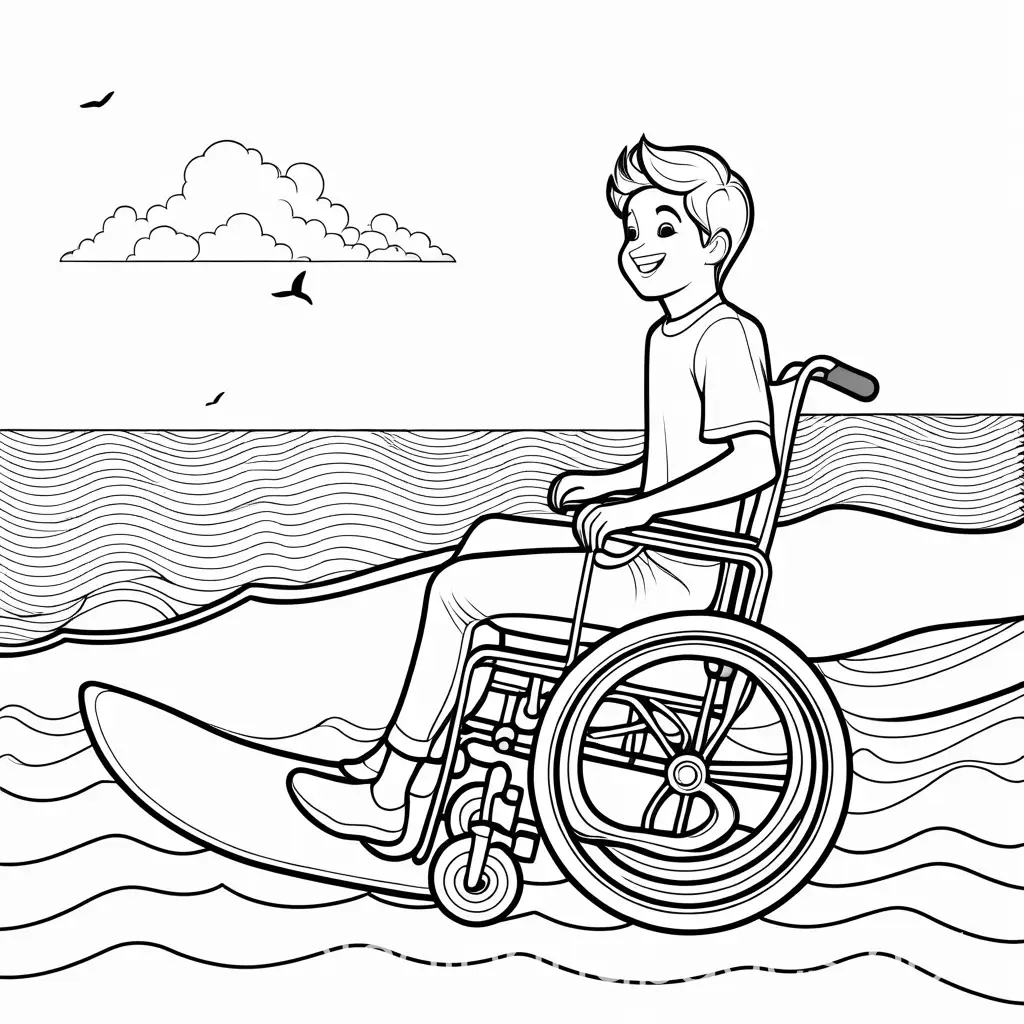 Teenager-in-Wheelchair-Surfing-on-the-Sea-Coloring-Page