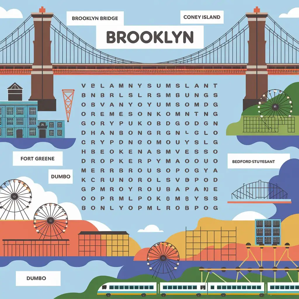 Engaging BrooklynThemed Word Search Puzzle