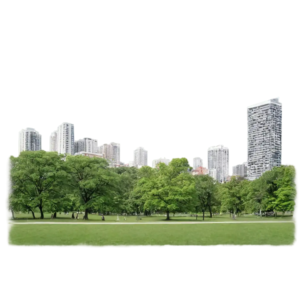 City-Landscape-PNG-with-Park-and-Buildings-in-Background-HighQuality-Image-for-Digital-Use