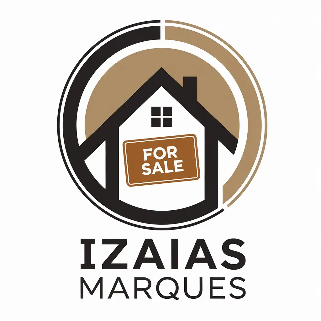 LOGO Design for Izaias Marques Realtor House Home Sell Rental with Modern Style and Clear Background