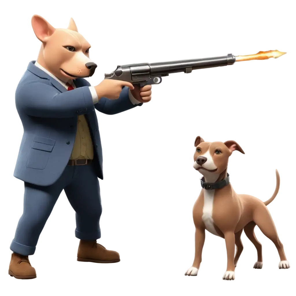 Anthropomorphic-Pit-Bull-Dog-Shooting-Gun-with-Bullets-Bouncing-PNG-Image-for-Dynamic-Action-Scenes