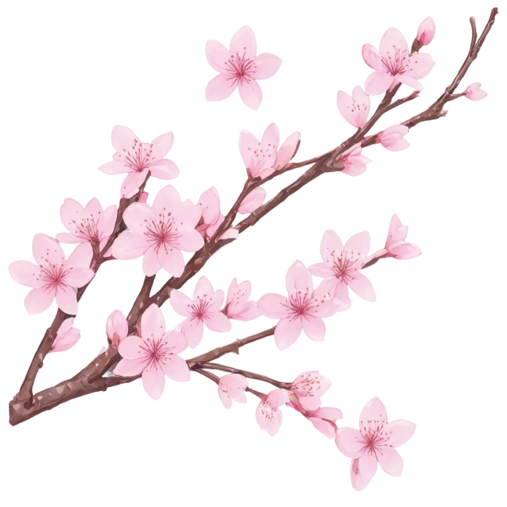 Simple-Pink-Cherry-Blossom-Branches-PNG-for-Easy-Drawing-and-Copying-by-Children