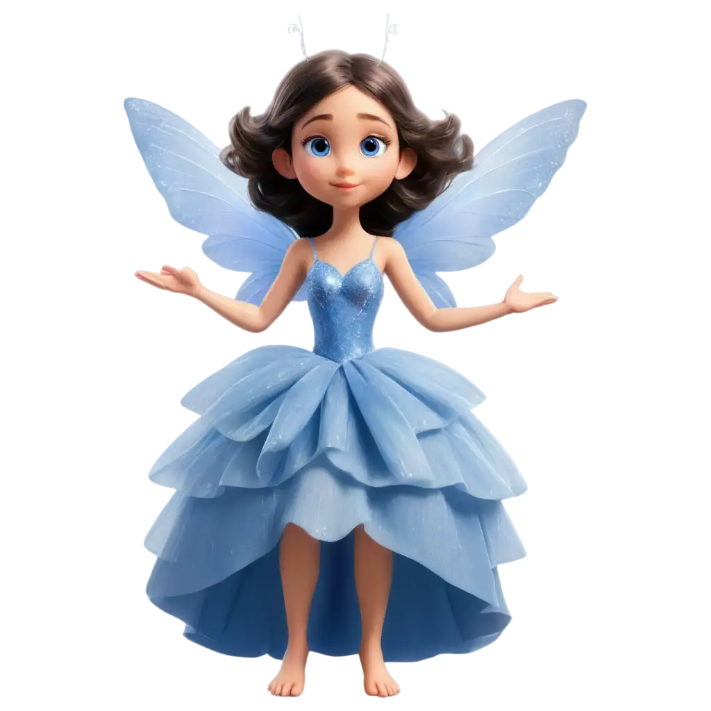 Enchanting-Fairy-PNG-Image-A-Little-Fairy-in-a-Blue-Ball-Gown-with-Wings