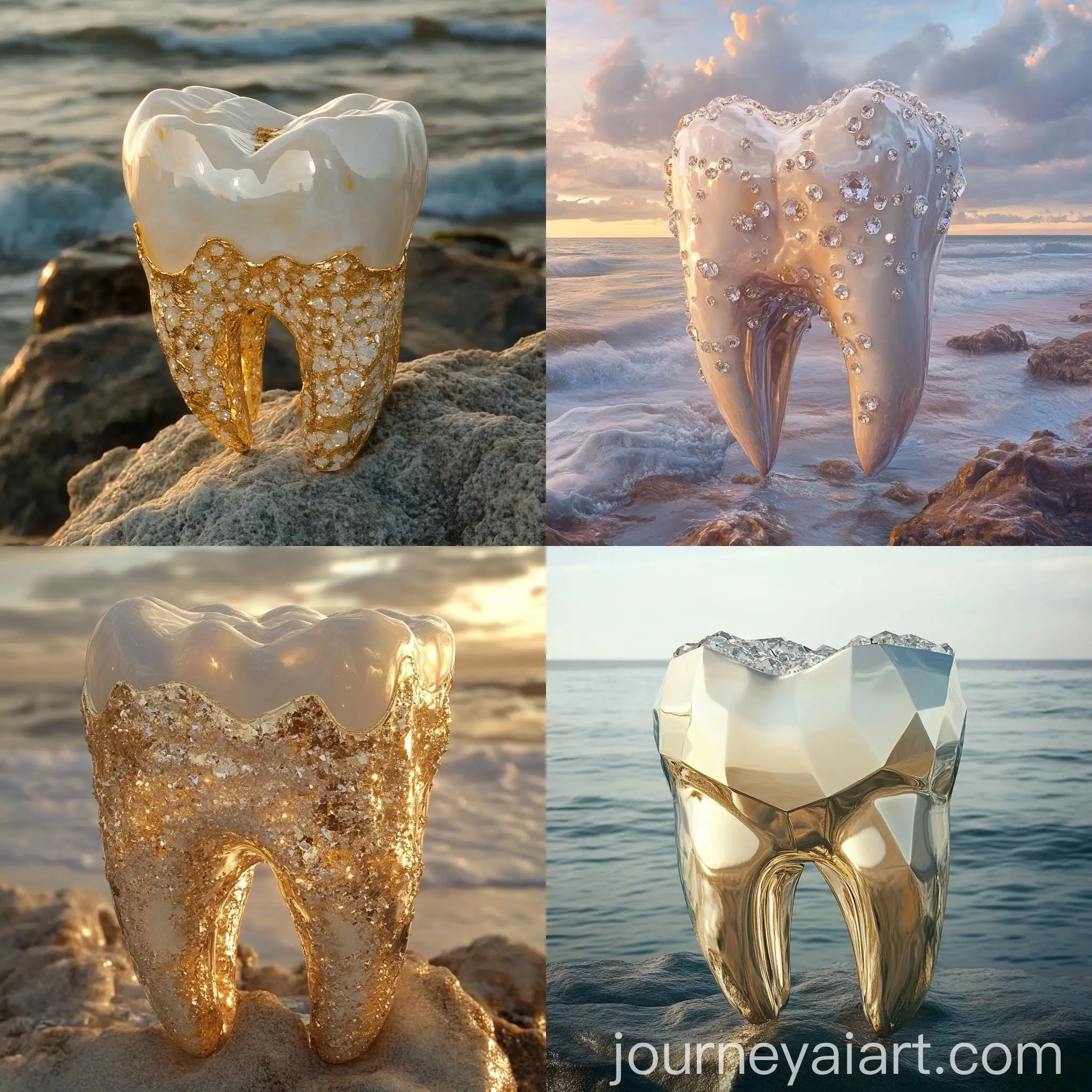 Diamond-Jewelry-Structure-Resembling-Molar-Tooth-on-Sea-Background