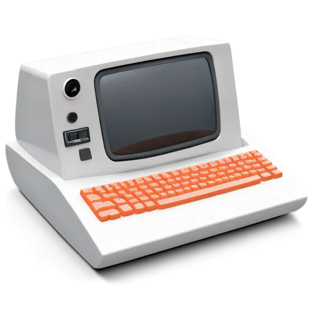 Futuristic-Retro-3D-White-Computer-with-Colored-Keyboard-PNG-Perfect-for-Digital-Design-Projects