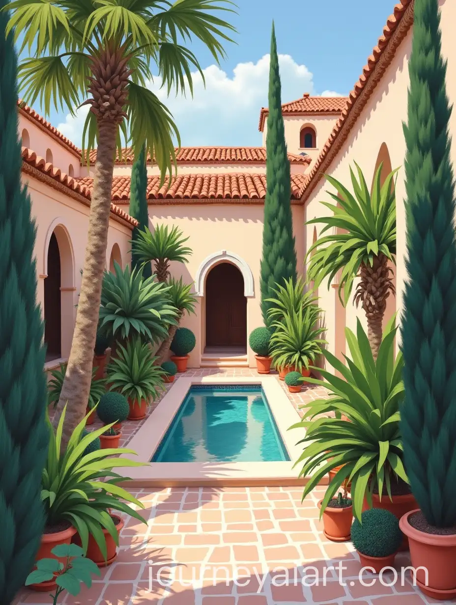 Moroccan-Garden-in-the-Style-of-John-Singer-Sargent-with-Broad-Brush-Strokes