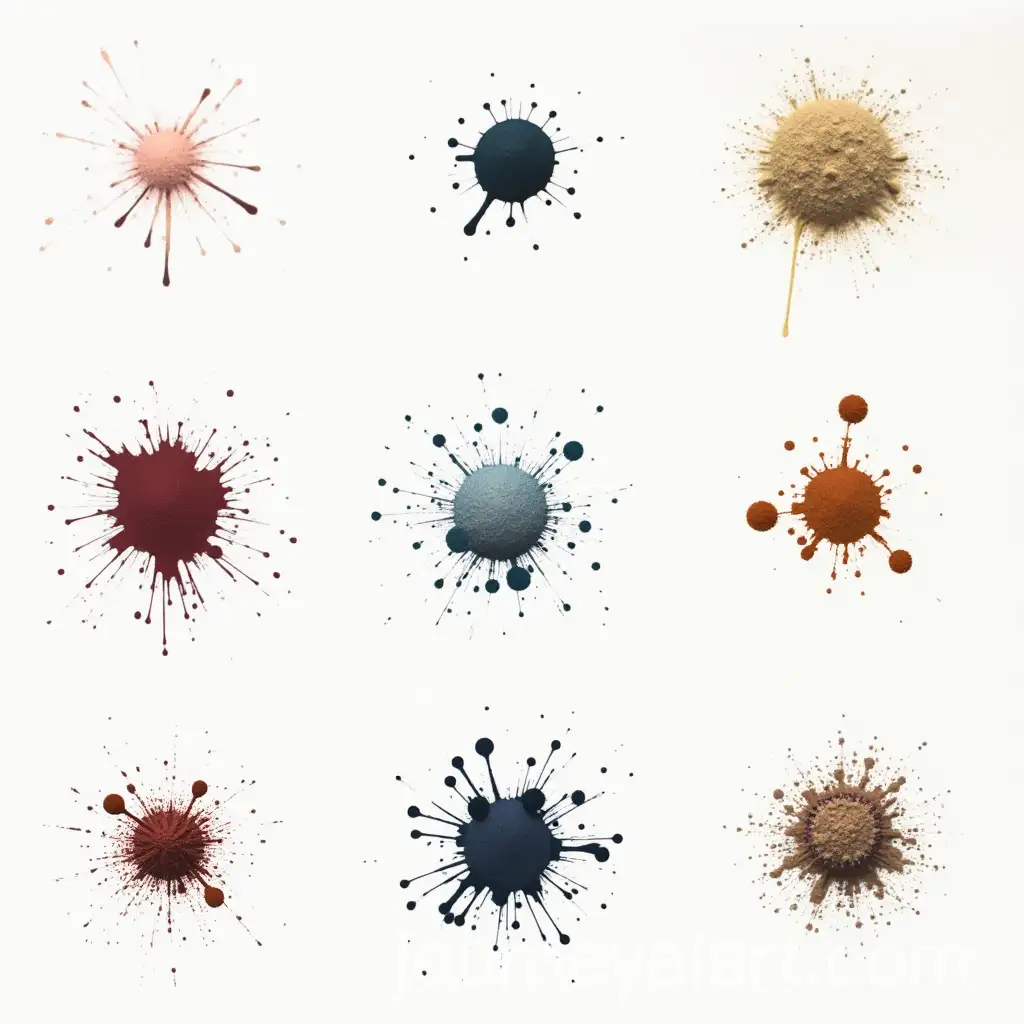 Abstract-Art-with-Ten-Splatters-on-A4-Paper