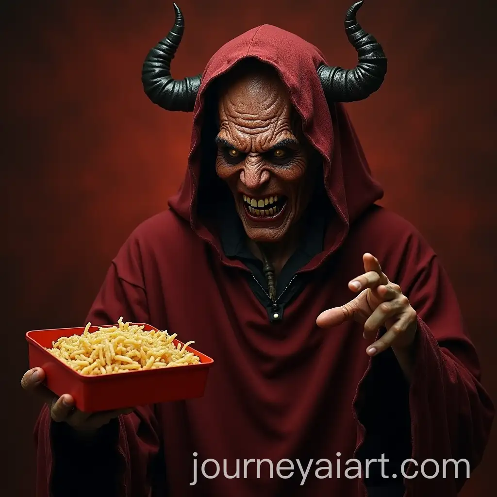 Sinister-Devil-in-Hell-Holding-Egg-Fried-Rice-Box