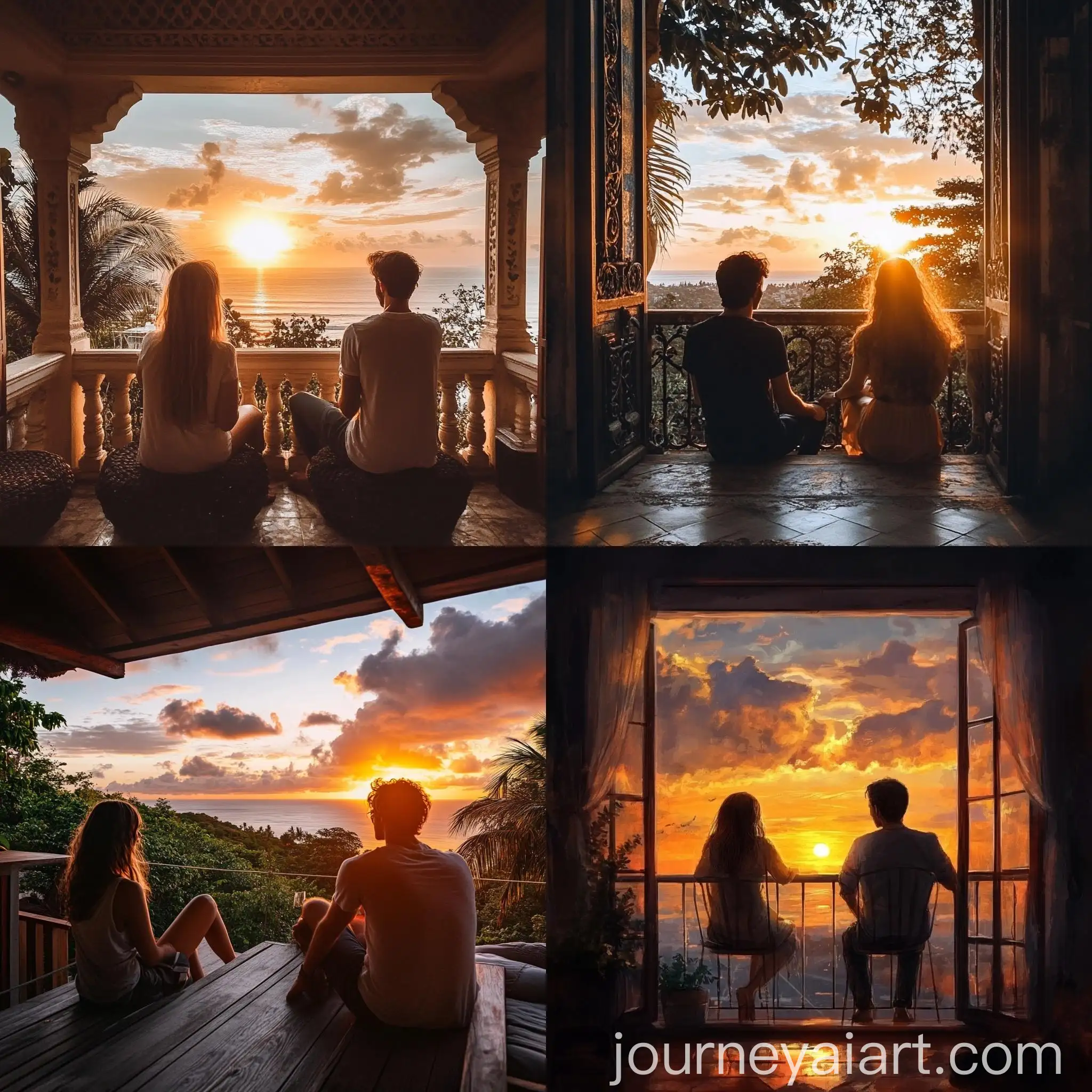 Couple-Enjoying-Gorgeous-Sunset-on-Balcony