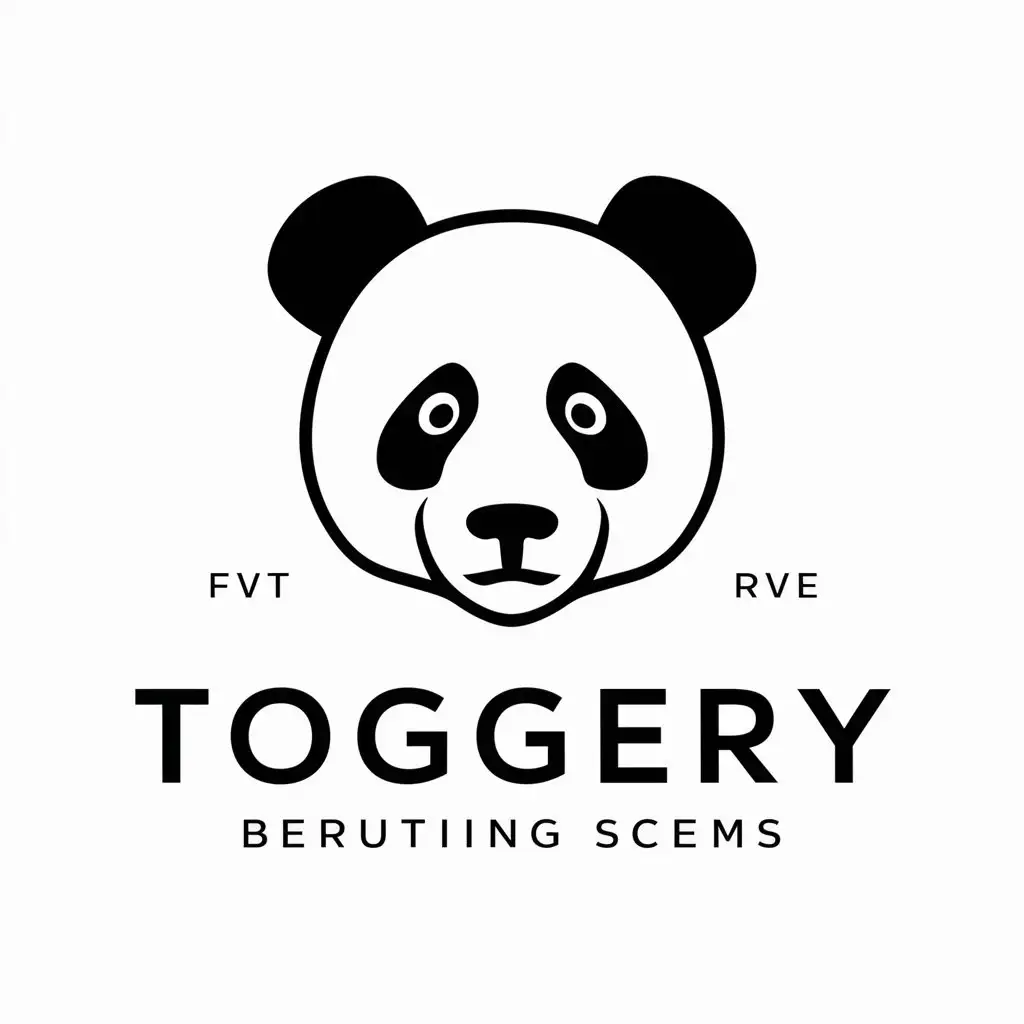 a vector logo design,with the text "toggery", main symbol:panda,complex,be used in clothing industry,clear background