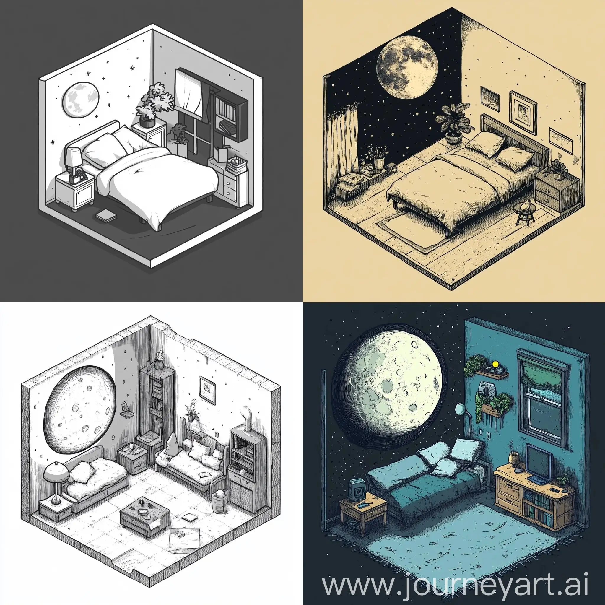 Isometric-Art-of-Home-Comfort-on-the-Moon