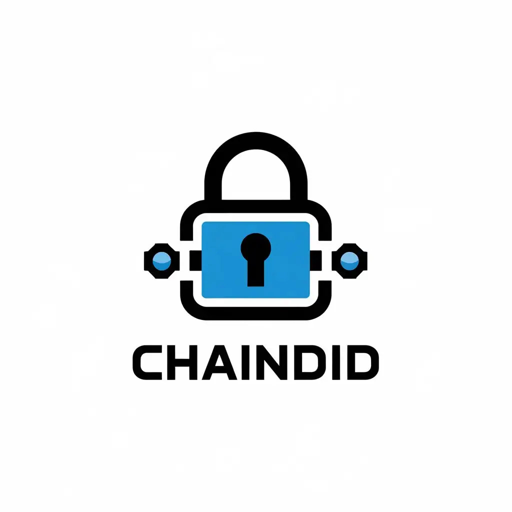 LOGO Design for ChainDID Minimalist Lock Symbol with Clear Background for the Internet Industry