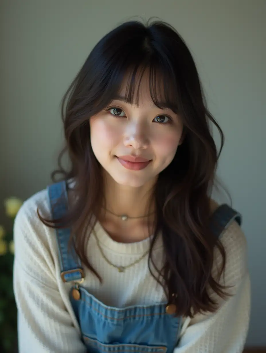 Portrait-of-a-Smiling-18YearOld-Japanese-Woman-with-Casual-Style