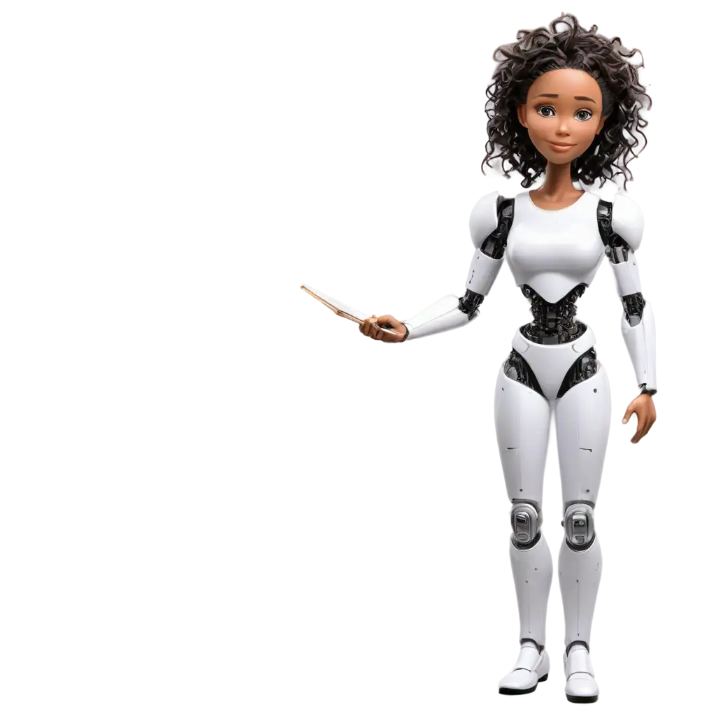 Robotic-Teacher-with-Human-Emotions-Beautiful-PNG-Image-of-a-Steel-Machine-with-a-Pen-in-Her-Hair