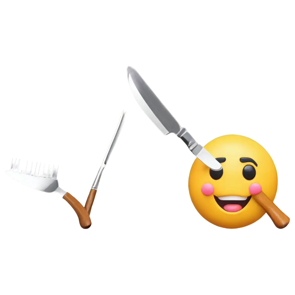 Drooling-Emoji-with-Knife-and-Fork-PNG-Image-Savory-Delights-Await