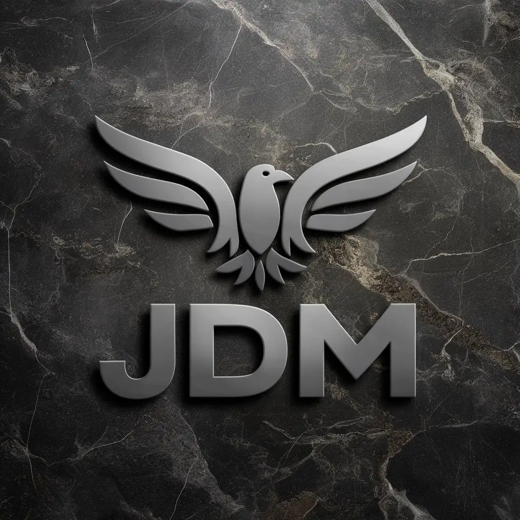 LOGO Design For JDM Sleek Crow with Dynamic Motion in Black Marble