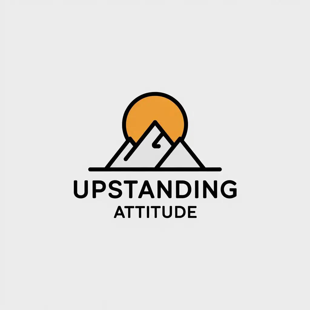 LOGO Design for Upstanding Attitude Minimalistic Mountain Symbol with Clear Background