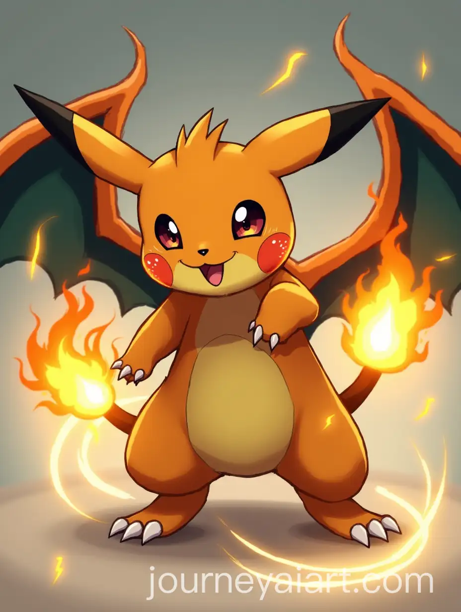 Hybrid-Creature-with-Pikachus-Body-and-Charizards-Fiery-Wings