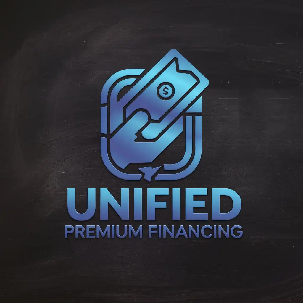 LOGO Design For Unified Premium Financing Royal Blue Luxury and Sophistication