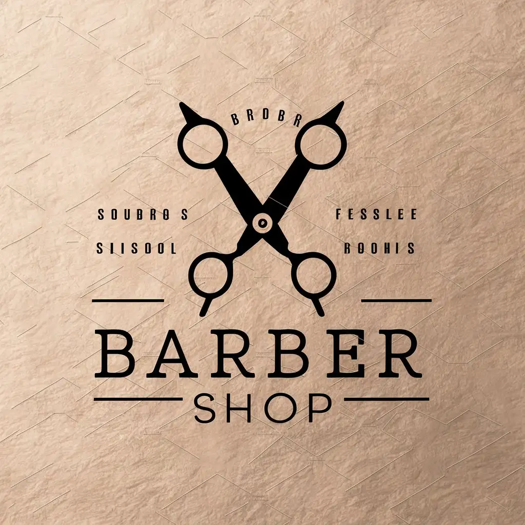 a vector logo design,with the text "barber shop", main symbol:Scissors,Moderate,be used in Beauty Spa industry,clear background