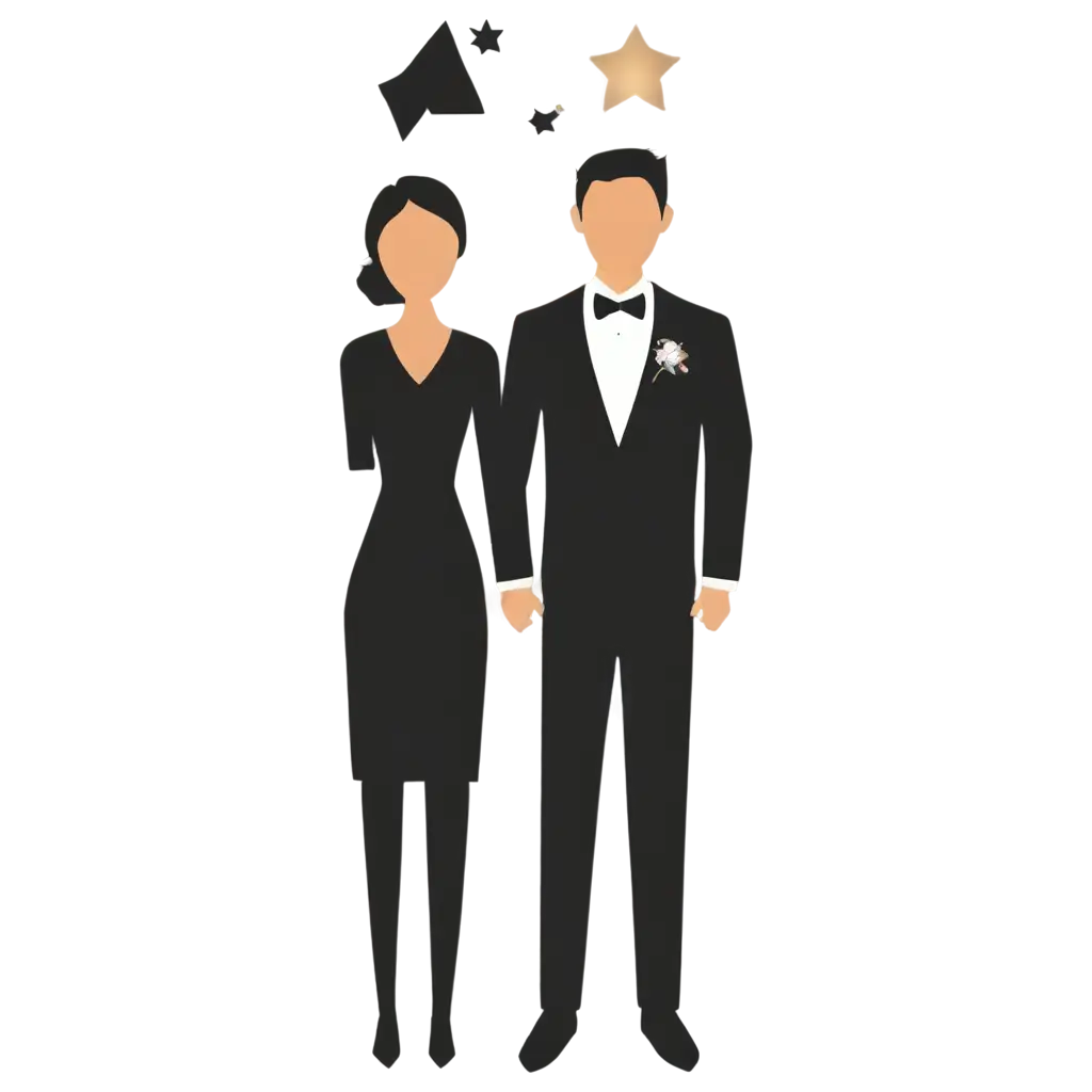 Groom-Candidate-Icon-PNG-Male-and-Female-Silhouettes-in-Black-Color-for-Versatile-Design-Applications