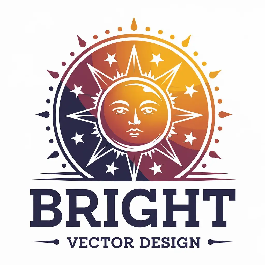 a vector logo design,with the text "Bright", main symbol:Stars sparks sun,Moderate,be used in Education industry,clear background